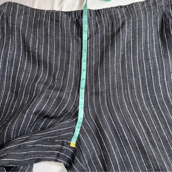 Eileen Fisher Organic Linen Crop Ankle Wide Leg Pants Women's XL Beach Strips - Picture 6 of 15
